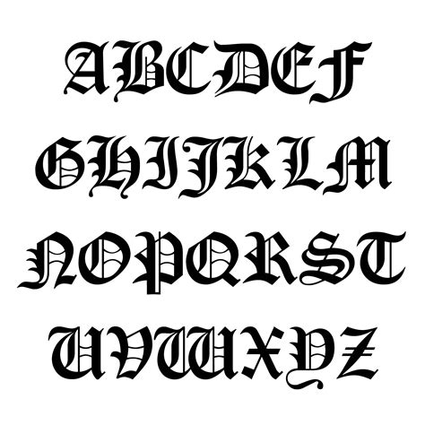 Old English Font Printable
